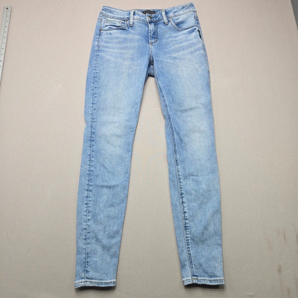 Silver Jeans Avery Skinny High Stretch Light Wash Blue Denim Women Size 28x29
